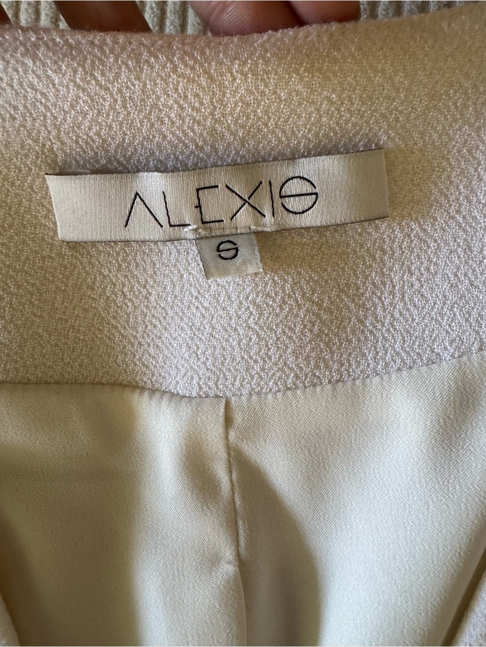 ALEXIS Dominique Ivory Wool Zip Front Mini Dress Size S Designer Pocket Dress - Picture 3 of 10
